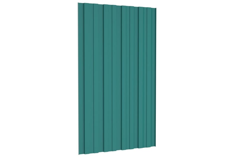 tagplader 12 stk. 80x45 cm galvaniseret stål grøn - Hus & renovering - Byggeri - Gulv, væg & tag - Plademateriale & byggeplader - Loftpanel-loftplader
