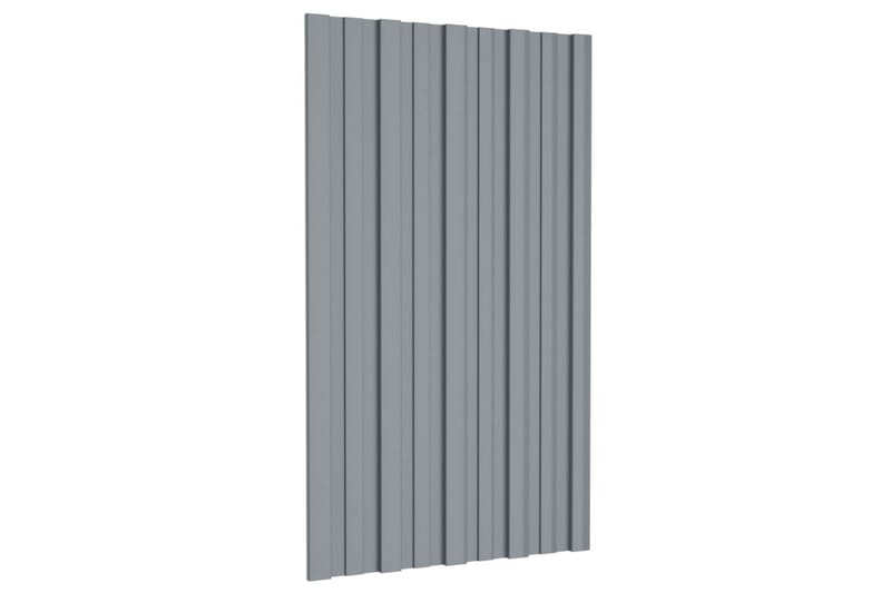 tagplader 12 stk. 80x45 cm galvaniseret stål sølvfarvet - Hus & renovering - Byggeri - Gulv, væg & tag - Plademateriale & byggeplader - Loftpanel-loftplader