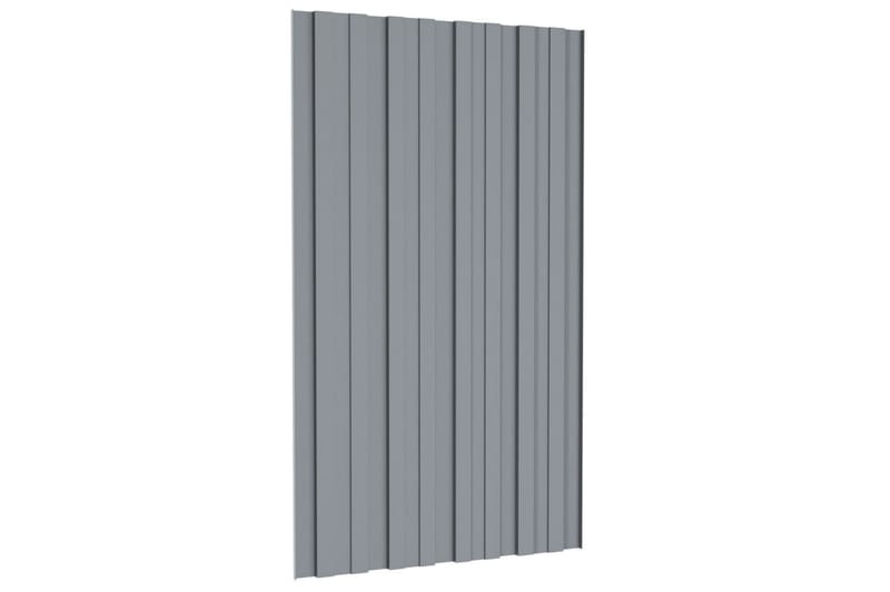 tagplader 12 stk. 80x45 cm galvaniseret stål sølvfarvet - Hus & renovering - Byggeri - Gulv, væg & tag - Plademateriale & byggeplader - Loftpanel-loftplader
