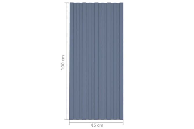 tagplader 36 stk. 100x45 cm galvaniseret stål grå - Loftpanel-loftplader