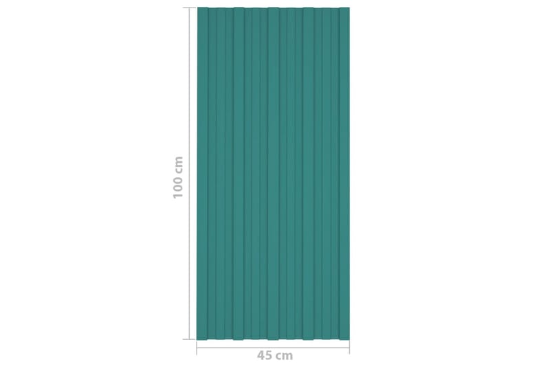 tagplader 36 stk. 100x45 cm galvaniseret stål grøn - Loftpanel-loftplader