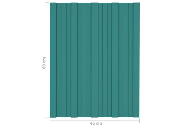 tagplader 36 stk. 60x45 cm galvaniseret stål grøn - Loftpanel-loftplader