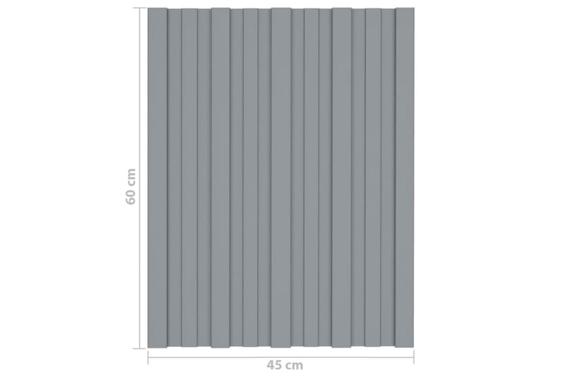 tagplader 36 stk. 60x45 cm galvaniseret stål sølvfarvet - Loftpanel-loftplader