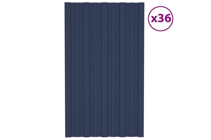tagplader 36 stk. 80x45 cm galvaniseret stål antracitgrå - Hus & renovering - Byggeri - Gulv, væg & tag - Plademateriale & byggeplader - Loftpanel-loftplader