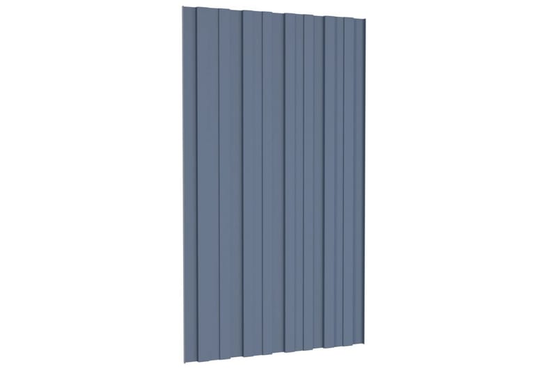 tagplader 36 stk. 80x45 cm galvaniseret stål grå - Loftpanel-loftplader