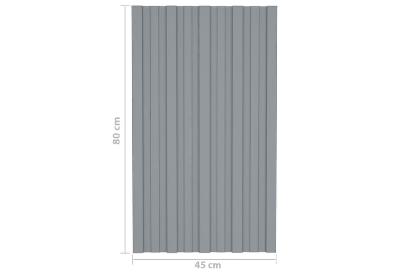 tagplader 36 stk. 80x45 cm galvaniseret stål sølvfarvet - Loftpanel-loftplader