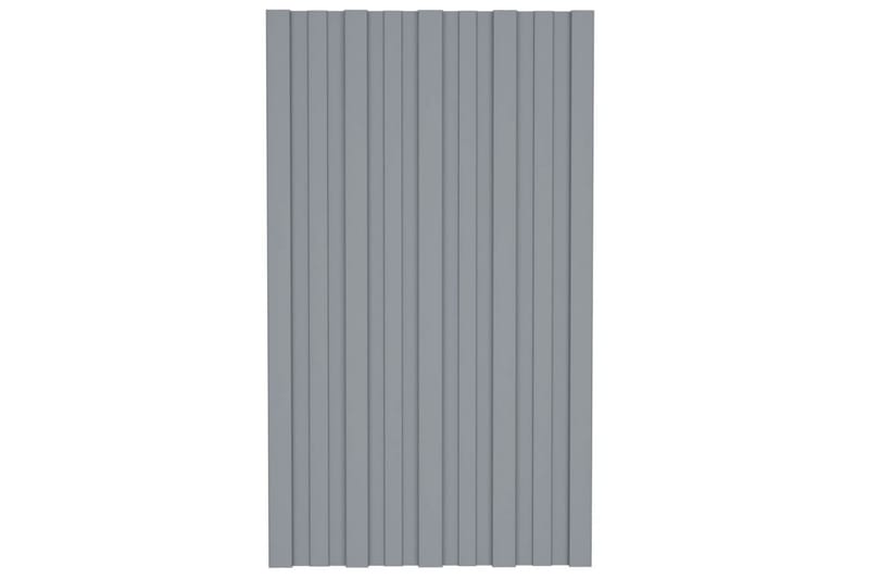 tagplader 36 stk. 80x45 cm galvaniseret stål sølvfarvet - Loftpanel-loftplader