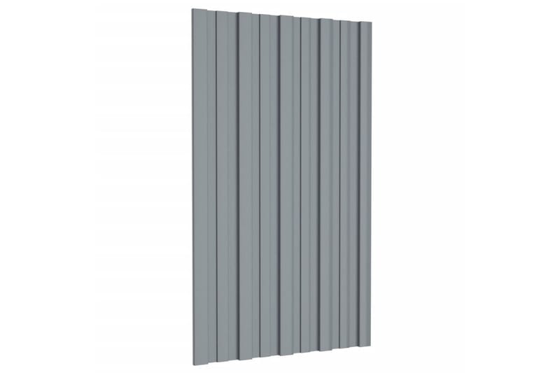 tagplader 36 stk. 80x45 cm galvaniseret stål sølvfarvet - Loftpanel-loftplader