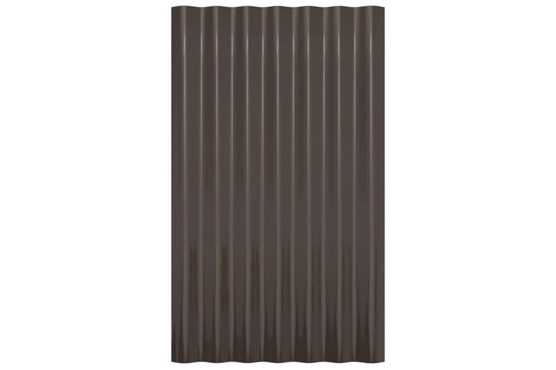 beBasic tagplader 36 stk. 60x36 cm pulverlakeret stål brun - Brun - Indertag