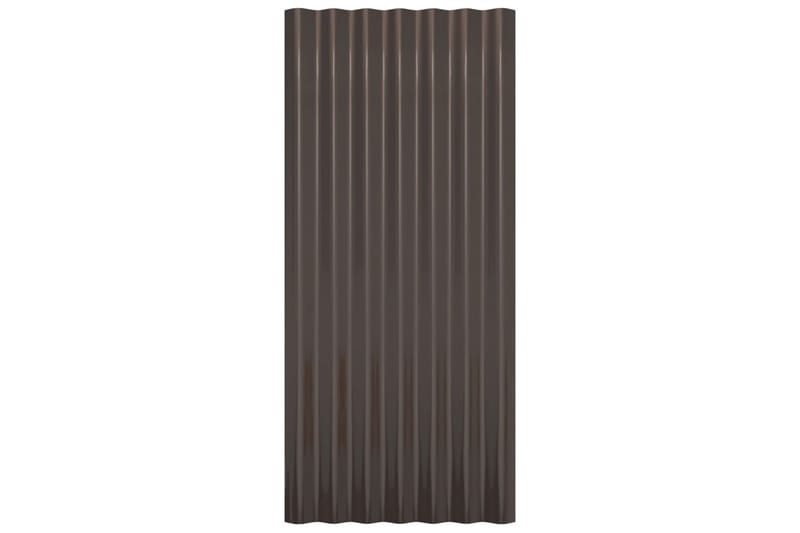 beBasic tagplader 36 stk. 80x36 cm pulverlakeret stål brun - Brun - Indertag