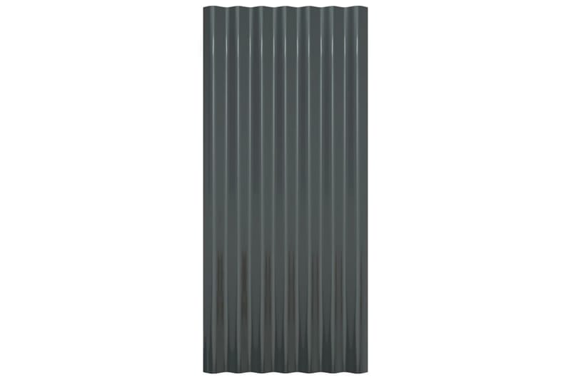 beBasic tagplader 36 stk. 80x36 cm pulverlakeret stål antracitgrå - Antracit - Indertag