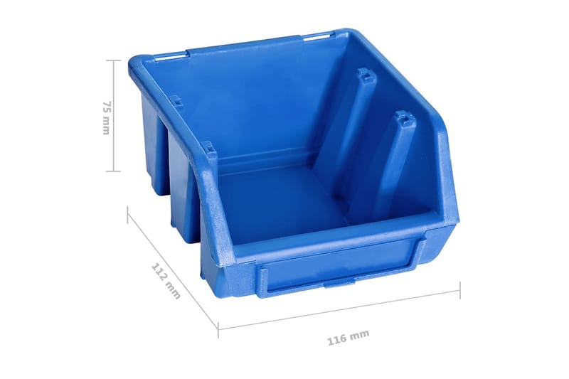 opbevaringssæt med vægpaneler 48 dele blå og sort - Blå - Garageinteriør & garageopbevaring - Sortimentkasse