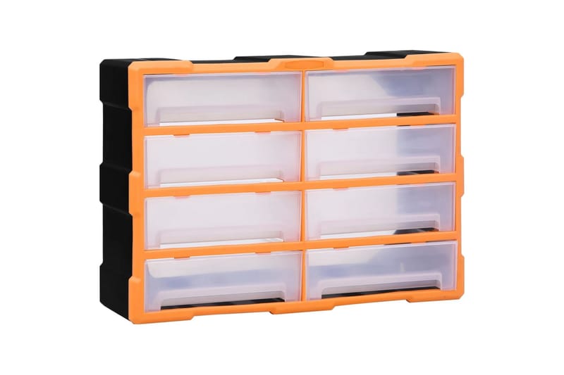 skuffereol med 8 store skuffer 52x16x37 cm - Orange - Hus & renovering - Garage & værksted - Garageinteriør & garageopbevaring