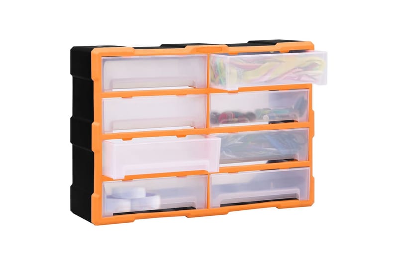 skuffereol med 8 store skuffer 52x16x37 cm - Orange - Hus & renovering - Garage & værksted - Garageinteriør & garageopbevaring