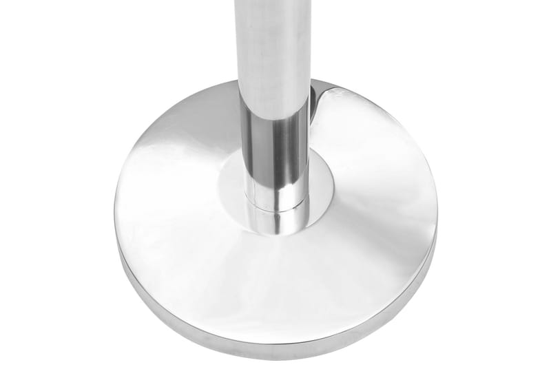 afspærringsstolpe med bånd 4 stk. rustfrit stål sølvfarvet - Sølv - Advarselstape & afspærringstape