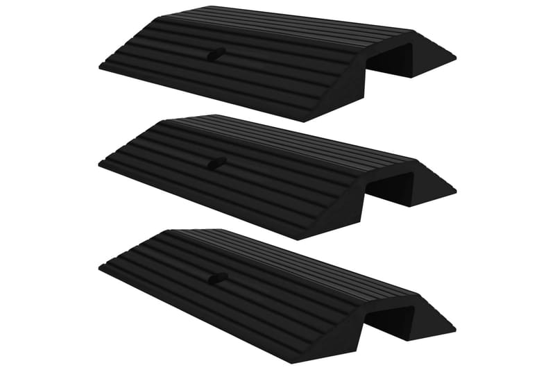 dørtrinsrampe broform 3 stk. 49x39x7,5 cm gummi - Hus & renovering - Byggeri - Træ & tømmer - Sokkel & lister - Tærskel & niveauliste