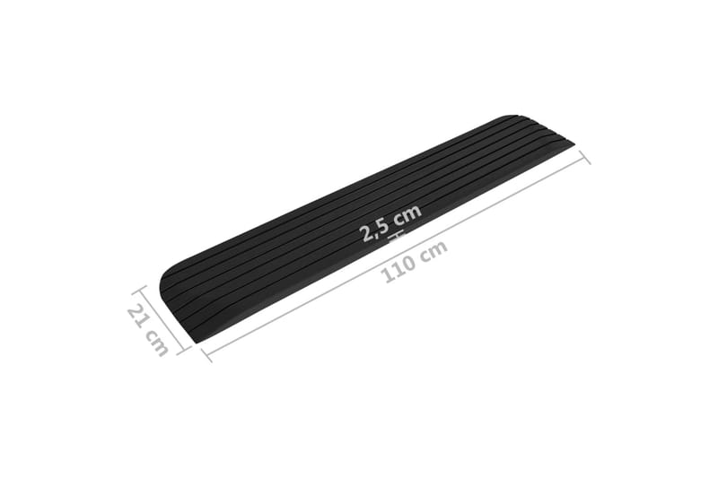 dørtrinsramper 2 stk. 110x21x2,5 cm gummi - Hus & renovering - Byggeri - Træ & tømmer - Sokkel & lister - Tærskel & niveauliste