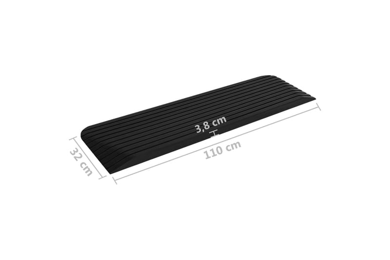 dørtrinsramper 2 stk. 110x32x3,8 cm gummi - Hus & renovering - Byggeri - Træ & tømmer - Sokkel & lister - Tærskel & niveauliste