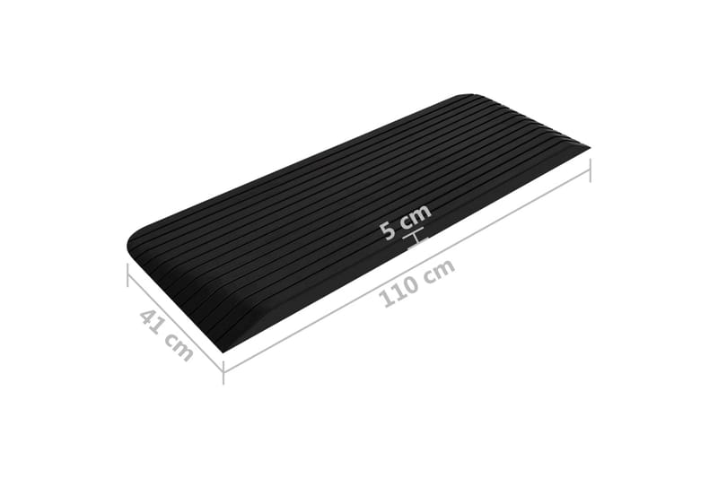 dørtrinsramper 2 stk. 110x41x5 cm gummi - Hus & renovering - Byggeri - Træ & tømmer - Sokkel & lister - Tærskel & niveauliste