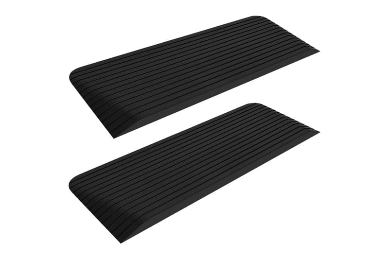 dørtrinsramper 2 stk. 110x41x5 cm gummi - Hus & renovering - Byggeri - Træ & tømmer - Sokkel & lister - Tærskel & niveauliste