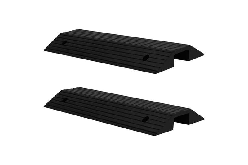 dørtrinsramper broform 2 stk. 80x40x8 cm gummi - Hus & renovering - Byggeri - Træ & tømmer - Sokkel & lister - Tærskel & niveauliste
