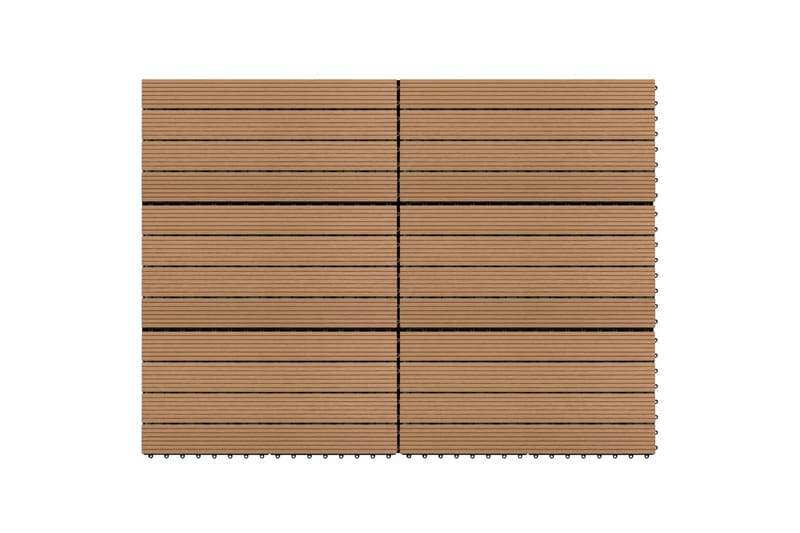 terrassefliser 6 stk. 60x30 cm 1,08 m² WPC brun - Brun - Altangulv & altandæk - Træflise balkon - Udendørsgulv & tr�æflisegulv - Komposit træflise