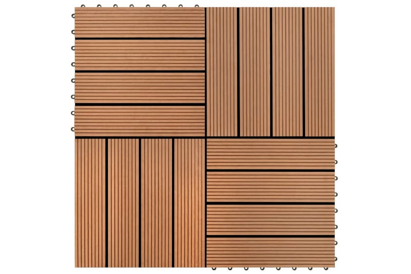 Terrassefliser 22 stk. 30 x 30 cm 2 m2 WPC brun - Brun - Altangulv & altandæk - Træflise balkon - Udendørsgulv & træflisegulv - Tr�æflise & gulv træflise