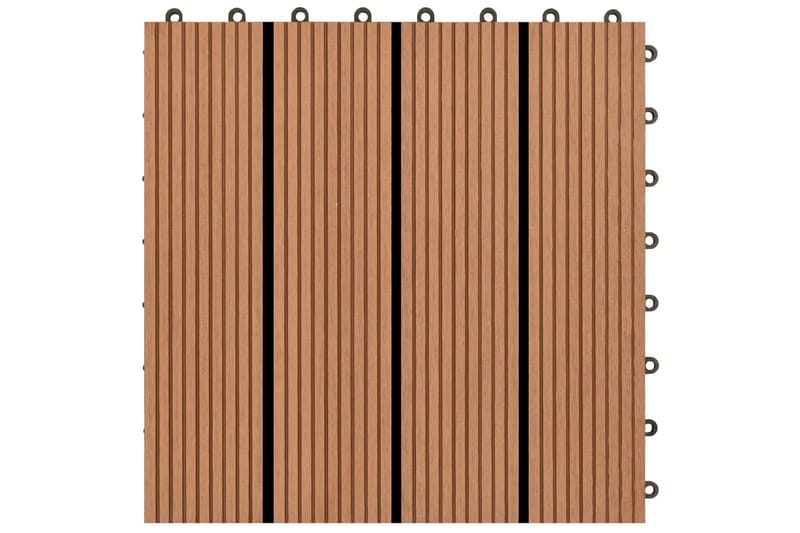 Terrassefliser 22 stk. 30 x 30 cm 2 m2 WPC brun - Brun - Altangulv & altandæk - Træflise balkon - Udendørsgulv & træflisegulv - Træflise & gulv træflise