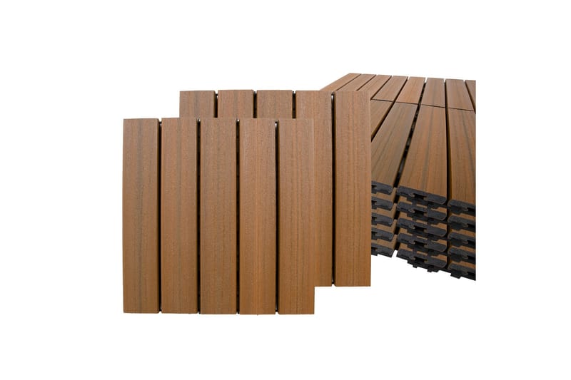 30x30x2,2 cm Terrasseplade Brun - Altangulv & altandæk - Træflise balkon - Udendørsgulv & træflisegulv - Træflise & gulv træflise