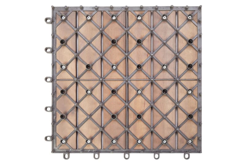 Terrassefliser 10 Stk. 30X30 cm Massivt Akacietræ Gråvasket - Grå - Hus & renovering - Byggeri - Træ & tømmer - Træfliser & træbrædder - Træflise & gulv træflise