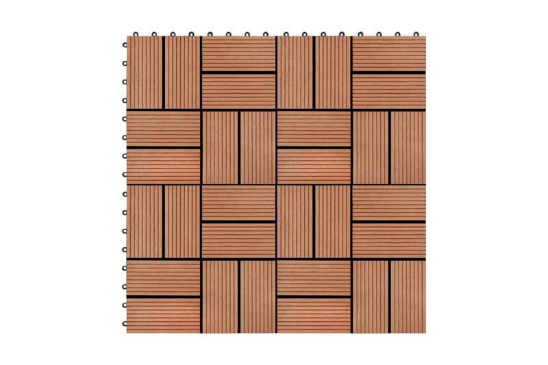 Terrassefliser 11 Stk. Wpc 30 X 30 Cm 1 M2 Teakfarvet - Brun - Altangulv & altandæk - Træflise balkon - Udendørsgulv & træflisegulv - Træflise & gulv træflise