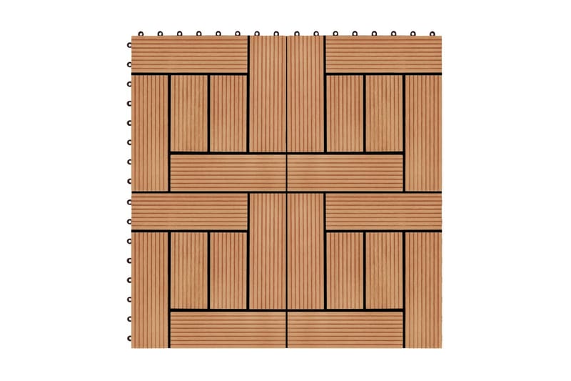 Terrassefliser 11 Stk. Wpc 30 X 30 Cm 1 M2 Teakfarvet - Brun - Udendørsgulv & træflisegulv - Træflise & gulv træflise - Altangulv & altandæk - Træflise balkon