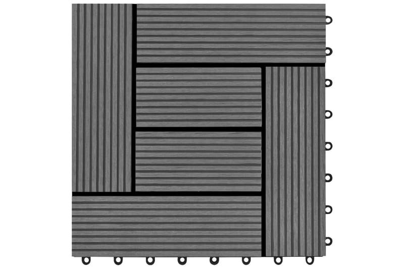 Terrassefliser 22 stk. 30 x 30 cm 2 m2 WPC grå - Grå - Altangulv & altandæk - Træflise balkon - Udendørsgulv & træflisegulv - Træflise & gulv træflise