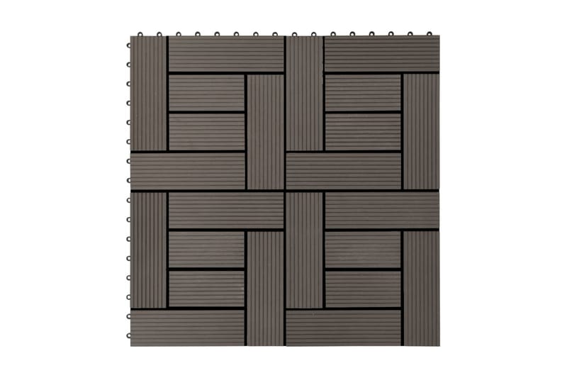 Terrassefliser 22 stk. 30 x 30 cm 2 m2 WPC mørkebrun - Brun - Altangulv & altandæk - Træflise balkon - Udendørsgulv & træflisegulv - Træflise & gulv træflise