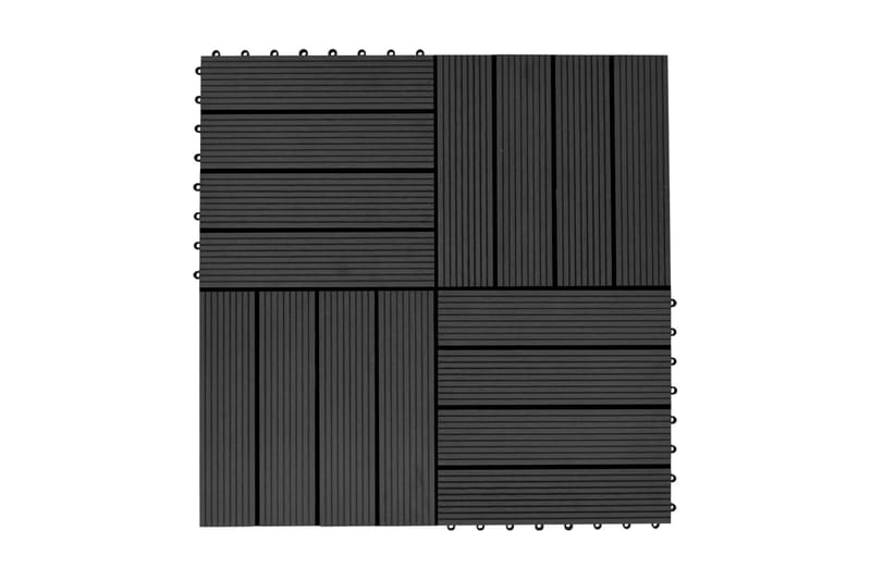 Terrassefliser 22 stk. 30 x 30 cm 2 m2 WPC sort - Sort - Altangulv & altandæk - Træflise balkon - Udendørsgulv & træflisegulv - Træflise & gulv træflise