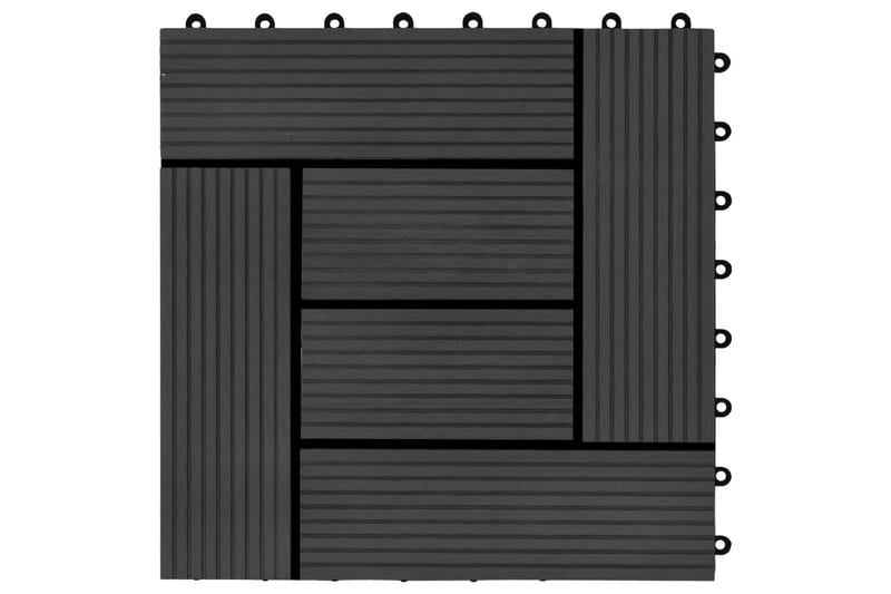 Terrassefliser 22 stk. 30 x 30 cm 2 m2 WPC sort - Sort - Udendørsgulv & træflisegulv - Træflise & gulv træflise - Altangulv & altandæk - Træflise balkon