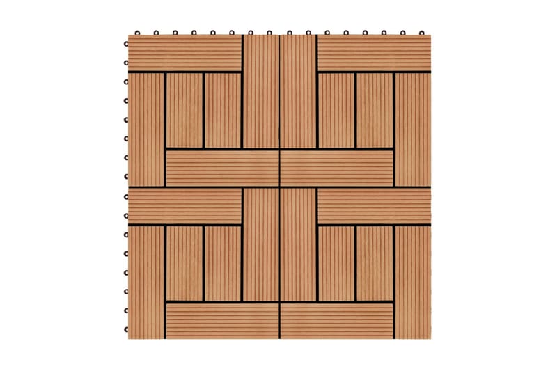 Terrassefliser 22 stk. 30 x 30 cm 2 m2 WPC teakfarve - Brun - Udendørsgulv & træflisegulv - Træflise & gulv træflise - Altangulv & altandæk - Træflise balkon