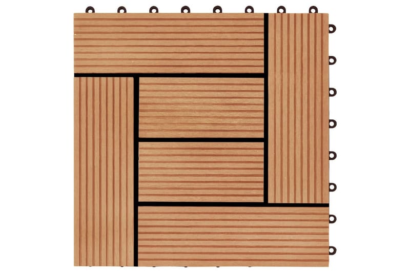 Terrassefliser 22 stk. 30 x 30 cm 2 m2 WPC teakfarve - Brun - Altangulv & altandæk - Træflise balkon - Udendørsgulv & træflisegulv - Træflise & gulv træflise