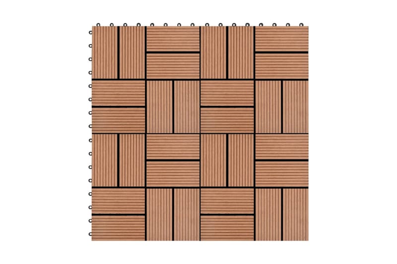 Terrassefliser 22 Stk. 30x30 cm 2 M2 Wpc Brun - Altangulv & altandæk - Træflise balkon - Udendørsgulv & træflisegulv - Træflise & gulv træflise