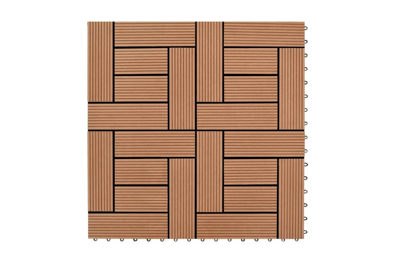 Terrassefliser 22 Stk. 30x30 cm 2 M2 Wpc Brun - Altangulv & altandæk - Træflise balkon - Udendørsgulv & træflisegulv - Træflise & gulv træflise