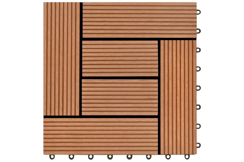 Terrassefliser 22 Stk. 30x30 cm 2 M2 Wpc Brun - Altangulv & altandæk - Træflise balkon - Udendørsgulv & træflisegulv - Træflise & gulv træflise