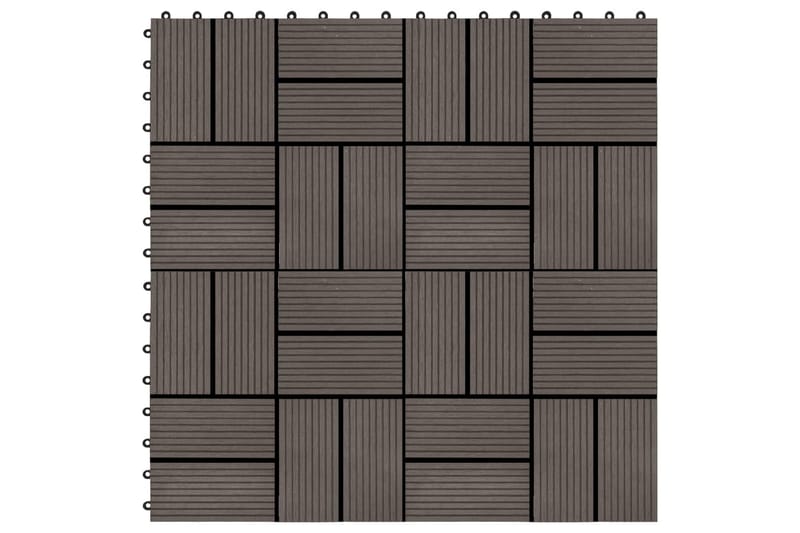 Terrassefliser 22 Stk. 30x30 cm 2 M2 Wpc Mørkebrun - Udendørsgulv & træflisegulv - Træflise & gulv træflise - Altangulv & altandæk - Træflise balkon