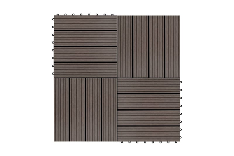 Terrassefliser 22 Stk. 30x30 cm 2 M2 Wpc Mørkebrun - Altangulv & altandæk - Træflise balkon - Udendørsgulv & træflisegulv - Træflise & gulv træflise