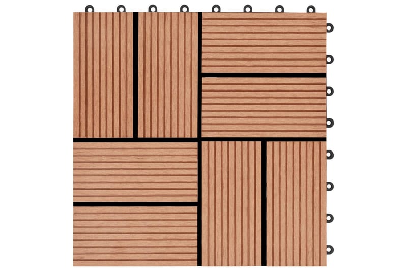 Terrassefliser 22 Stk. 30x30 cm 2 M2 Wpc Teakfarve - Altangulv & altandæk - Træflise balkon - Udendørsgulv & træflisegulv - Træflise & gulv træflise