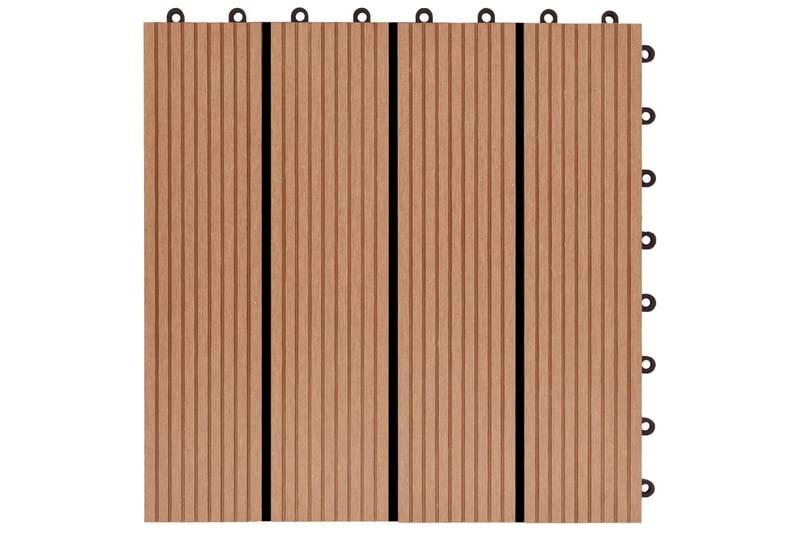 Terrassefliser 22 Stk. 30x30 cm 2 M2 Wpc Teakfarve - Altangulv & altandæk - Træflise balkon - Udendørsgulv & træflisegulv - Træflise & gulv træflise