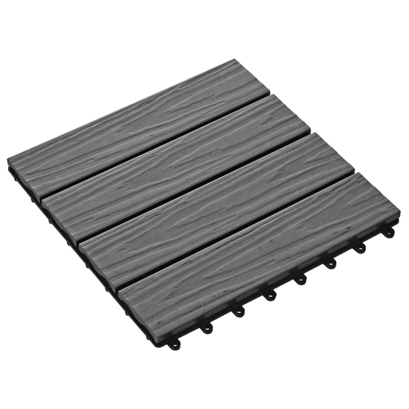 Terrassefliser Dyb Fremhævning 11 Stk. Wpc 30 X 30 Cm 1 M2 - Grå - Hus & renovering - Byggeri - Træ & tømmer - Træfliser & træbrædder - Træflise & gulv træflise