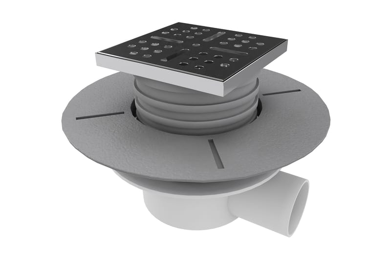 Afløbsrør til bruser, Sølv/Lysegrå