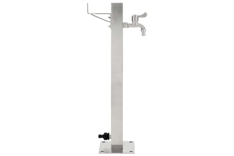 Vandsøjle Til Haven Firkantet Rustfrit Stål 65 Cm - Sølv - Hus & renovering - Byggeri - Vand & afløb - Ventiler