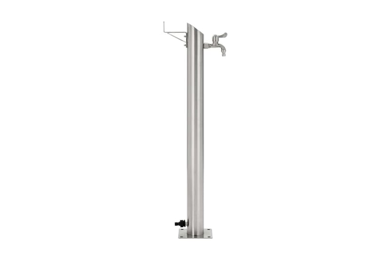 Vandsøjle Til Haven Rund Rustfrit Stål 95 Cm - Sølv - Hus & renovering - Byggeri - Vand & afløb - Ventiler