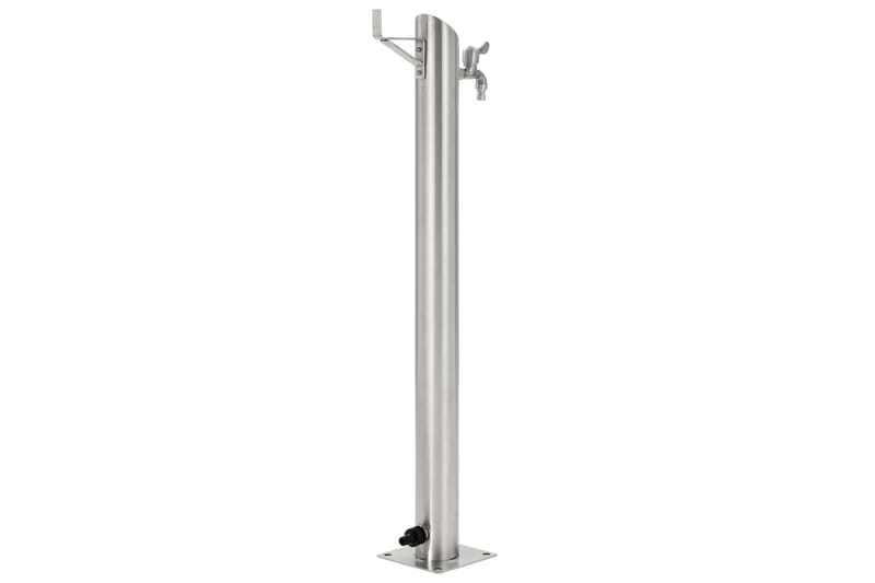 Vandsøjle Til Haven Rund Rustfrit Stål 95 Cm - Sølv - Hus & renovering - Byggeri - Vand & afløb - Ventiler